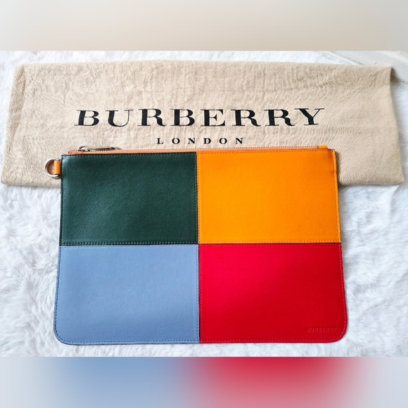 Burberry colorblock leather clutch bag - Picture 2 of 4